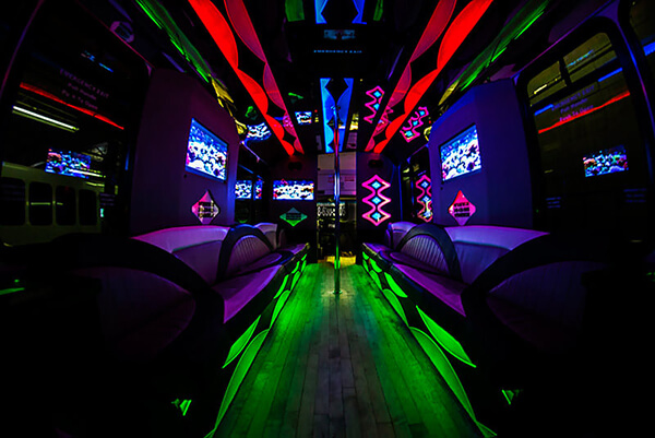 led lights on party bus